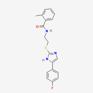 N-(2-((5-(4-fluorophenyl)-1H-imidazol-2-yl)thio)ethyl)-2-methylbenzamide