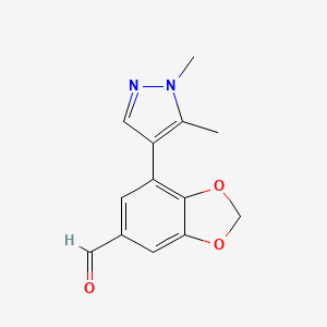 7-(1,5-Dimethylpyrazol-4-yl)-1,3-benzodioxole-5-carbaldehyde