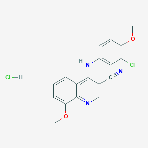 4-((3-Chloro-4-methoxyphenyl)amino)-8-methoxyquinoline-3-carbonitrile hydrochloride