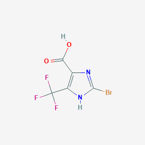 molecular formula C5H2BrF3N2O2 B2670203 2-bromo-4-(trifluoromethyl)-1H-imidazole-5-carboxylic acid CAS No. 1784595-55-6