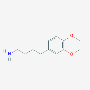 molecular formula C12H17NO2 B2670218 1,4-Benzodioxin-6-butanamine, 2,3-dihydro- CAS No. 211692-51-2