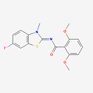 molecular formula C17H15FN2O3S B2670219 N-[(2E)-6-fluoro-3-methyl-2,3-dihydro-1,3-benzothiazol-2-ylidene]-2,6-dimethoxybenzamide CAS No. 441291-58-3