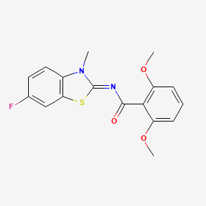 N-(6-fluoro-3-methyl-1,3-benzothiazol-2-ylidene)-2,6-dimethoxybenzamide