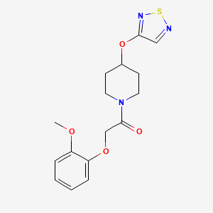 molecular formula C16H19N3O4S B2670224 2-(2-Methoxyphenoxy)-1-[4-(1,2,5-thiadiazol-3-yloxy)piperidin-1-yl]ethan-1-one CAS No. 2097893-34-8