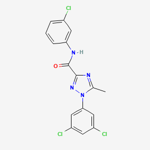 molecular formula C16H11Cl3N4O B2670226 N-(3-chlorophenyl)-1-(3,5-dichlorophenyl)-5-methyl-1H-1,2,4-triazole-3-carboxamide CAS No. 338408-79-0