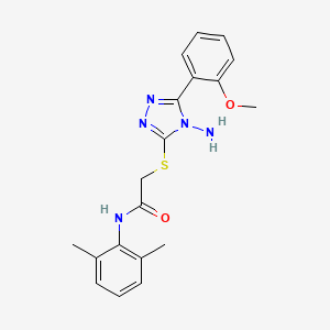 molecular formula C19H21N5O2S B2670227 2-((4-amino-5-(2-methoxyphenyl)-4H-1,2,4-triazol-3-yl)thio)-N-(2,6-dimethylphenyl)acetamide CAS No. 554426-89-0