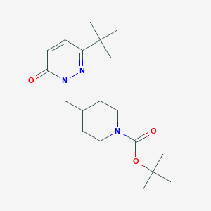 molecular formula C19H31N3O3 B2670228 Tert-butyl 4-[(3-tert-butyl-6-oxo-1,6-dihydropyridazin-1-yl)methyl]piperidine-1-carboxylate CAS No. 2379970-53-1