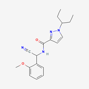 molecular formula C18H22N4O2 B2670229 N-[Cyano-(2-methoxyphenyl)methyl]-1-pentan-3-ylpyrazole-3-carboxamide CAS No. 1436158-61-0