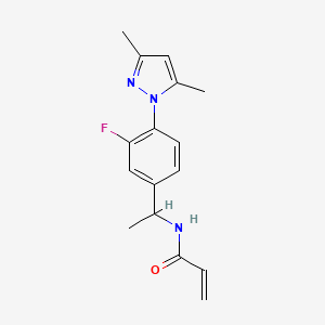 N-[1-[4-(3,5-Dimethylpyrazol-1-yl)-3-fluorophenyl]ethyl]prop-2-enamide