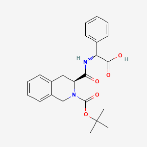 molecular formula C23H26N2O5 B2670234 (2R)-({[(3S)-2-(tert-butoxycarbonyl)-1,2,3,4-tetrahydroisoquinolin-3-yl]carbonyl}amino)(phenyl)ethanoic acid CAS No. 956524-75-7