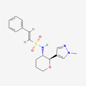 (E)-N-[(2R,3S)-2-(1-Methylpyrazol-4-yl)oxan-3-yl]-2-phenylethenesulfonamide