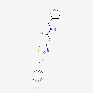 B2670251 2-(2-((4-chlorobenzyl)thio)thiazol-4-yl)-N-(thiophen-2-ylmethyl)acetamide CAS No. 941922-99-2
