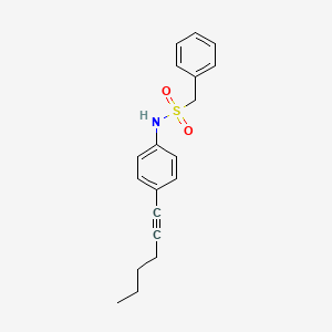 molecular formula C19H21NO2S B2670268 N-[4-(hex-1-yn-1-yl)phenyl]-1-phenylmethanesulfonamide CAS No. 439097-41-3