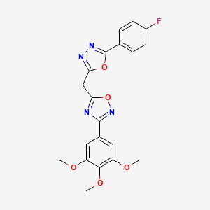 B2670289 5-{[5-(4-Fluorophenyl)-1,3,4-oxadiazol-2-yl]methyl}-3-(3,4,5-trimethoxyphenyl)-1,2,4-oxadiazole CAS No. 1251687-34-9