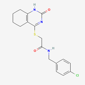 molecular formula C17H18ClN3O2S B2670304 N-(4-chlorobenzyl)-2-((2-oxo-1,2,5,6,7,8-hexahydroquinazolin-4-yl)thio)acetamide CAS No. 946324-25-0