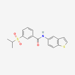 molecular formula C18H17NO3S2 B2670341 N-(1-benzothiophen-5-yl)-3-(propane-2-sulfonyl)benzamide CAS No. 941972-91-4