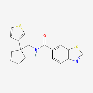 N-((1-(thiophen-3-yl)cyclopentyl)methyl)benzo[d]thiazole-6-carboxamide