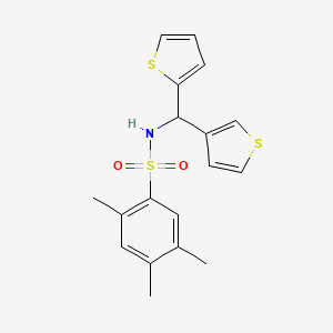 2,4,5-trimethyl-N-(thiophen-2-yl(thiophen-3-yl)methyl)benzenesulfonamide