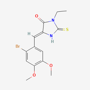 (5Z)-5-[(2-bromo-4,5-dimethoxyphenyl)methylidene]-3-ethyl-2-sulfanylideneimidazolidin-4-one