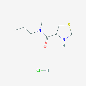 molecular formula C8H17ClN2OS B2670390 N-methyl-N-propyl-1,3-thiazolidine-4-carboxamide hydrochloride CAS No. 1251924-29-4