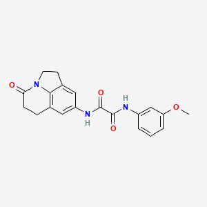 molecular formula C20H19N3O4 B2670404 N'-(3-methoxyphenyl)-N-{11-oxo-1-azatricyclo[6.3.1.0^{4,12}]dodeca-4(12),5,7-trien-6-yl}ethanediamide CAS No. 898462-27-6