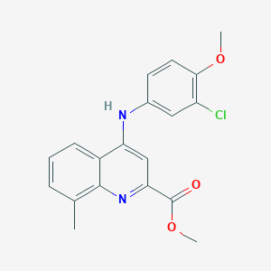 molecular formula C19H17ClN2O3 B2670411 Methyl 4-[(3-chloro-4-methoxyphenyl)amino]-8-methylquinoline-2-carboxylate CAS No. 1207047-82-2