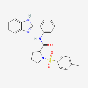 molecular formula C25H24N4O3S B2670420 N-(2-(1H-benzo[d]imidazol-2-yl)phenyl)-1-tosylpyrrolidine-2-carboxamide CAS No. 1049913-99-6