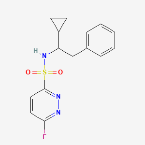 molecular formula C15H16FN3O2S B2670423 N-(1-Cyclopropyl-2-phenylethyl)-6-fluoropyridazine-3-sulfonamide CAS No. 2249627-40-3