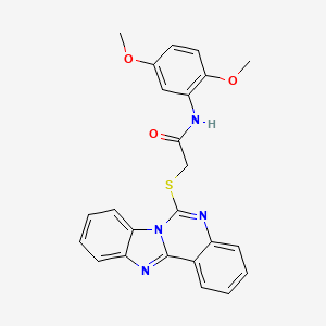 molecular formula C24H20N4O3S B2670448 2-(benzimidazo[1,2-c]quinazolin-6-ylthio)-N-(2,5-dimethoxyphenyl)acetamide CAS No. 801264-75-5