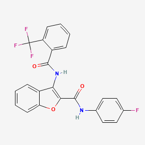 N-(4-fluorophenyl)-3-(2-(trifluoromethyl)benzamido)benzofuran-2-carboxamide