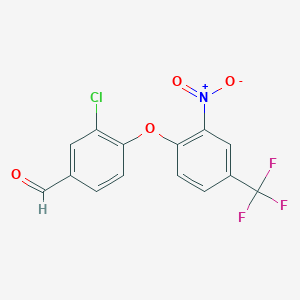 3-Chloro-4-[2-nitro-4-(trifluoromethyl)phenoxy]benzaldehyde