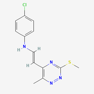 N-(4-chlorophenyl)-N-{2-[6-methyl-3-(methylsulfanyl)-1,2,4-triazin-5-yl]vinyl}amine