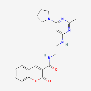 N-(2-((2-methyl-6-(pyrrolidin-1-yl)pyrimidin-4-yl)amino)ethyl)-2-oxo-2H-chromene-3-carboxamide