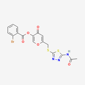 6-(((5-acetamido-1,3,4-thiadiazol-2-yl)thio)methyl)-4-oxo-4H-pyran-3-yl 2-bromobenzoate
