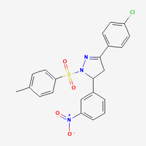 3-(4-chlorophenyl)-5-(3-nitrophenyl)-1-tosyl-4,5-dihydro-1H-pyrazole