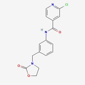 2-chloro-N-{3-[(2-oxo-1,3-oxazolidin-3-yl)methyl]phenyl}pyridine-4-carboxamide