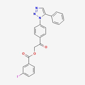 [2-Oxo-2-[4-(5-phenyltriazol-1-yl)phenyl]ethyl] 3-iodobenzoate