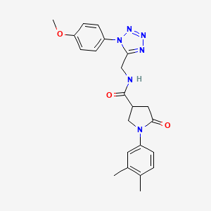 1-(3,4-dimethylphenyl)-N-((1-(4-methoxyphenyl)-1H-tetrazol-5-yl)methyl)-5-oxopyrrolidine-3-carboxamide