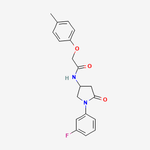 N-(1-(3-fluorophenyl)-5-oxopyrrolidin-3-yl)-2-(p-tolyloxy)acetamide