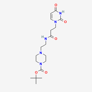 tert-butyl 4-(2-(3-(2,4-dioxo-3,4-dihydropyrimidin-1(2H)-yl)propanamido)ethyl)piperazine-1-carboxylate