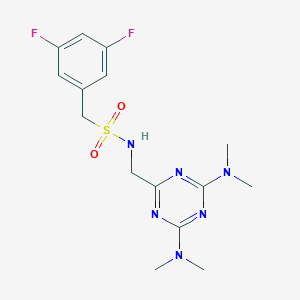 molecular formula C15H20F2N6O2S B2670550 N-((4,6-bis(dimethylamino)-1,3,5-triazin-2-yl)methyl)-1-(3,5-difluorophenyl)methanesulfonamide CAS No. 2034356-79-9
