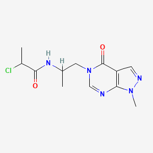 2-Chloro-N-[1-(1-methyl-4-oxopyrazolo[3,4-d]pyrimidin-5-yl)propan-2-yl]propanamide