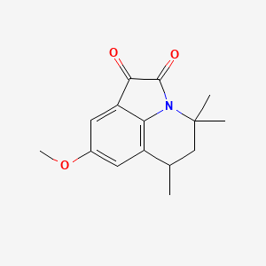 molecular formula C15H17NO3 B2670557 8-Methoxy-4,4,6-trimethyl-5,6-dihydro-4H-pyrrolo[3,2,1-ij]quinoline-1,2-dione CAS No. 443321-74-2