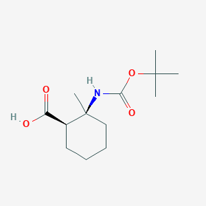 molecular formula C13H23NO4 B2670559 N-Boc-(+/-)-cis-2-amino-2-methyl-cyclohexane-carboxylic acid CAS No. 1335031-50-9