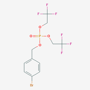 molecular formula C11H10BrF6O4P B2670569 (4-Bromophenyl)methyl bis(2,2,2-trifluoroethyl) phosphate CAS No. 2445784-83-6