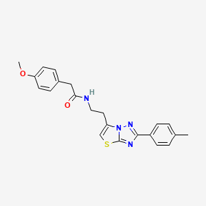2-(4-methoxyphenyl)-N-(2-(2-(p-tolyl)thiazolo[3,2-b][1,2,4]triazol-6-yl)ethyl)acetamide