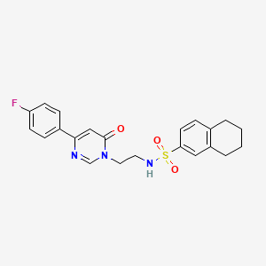 N-(2-(4-(4-fluorophenyl)-6-oxopyrimidin-1(6H)-yl)ethyl)-5,6,7,8-tetrahydronaphthalene-2-sulfonamide