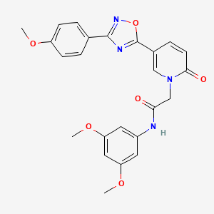 molecular formula C24H22N4O6 B2670576 (4S)-3-[(4-fluorophenyl)acetyl]-N-[(2-methyl-1,3-thiazol-4-yl)methyl]-1,3-thiazolidine-4-carboxamide CAS No. 1112440-49-9