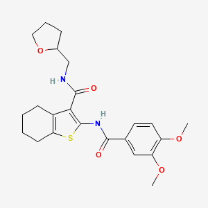 B2670577 2-(3,4-dimethoxybenzamido)-N-((tetrahydrofuran-2-yl)methyl)-4,5,6,7-tetrahydrobenzo[b]thiophene-3-carboxamide CAS No. 380875-00-3