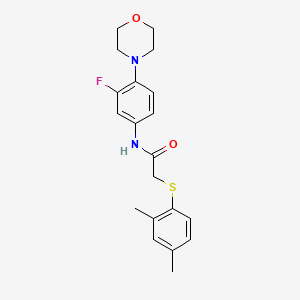 molecular formula C20H23FN2O2S B2670599 2-[(2,4-dimethylphenyl)sulfanyl]-N-(3-fluoro-4-morpholinophenyl)acetamide CAS No. 866136-85-8
